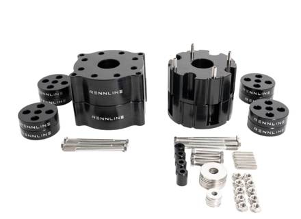 Rennline Lift 套件垫片组适用于 75 毫米钢弹簧。保时捷 955 Cayenne / 957 Cayenne - 95534307110, 95534301800, 95533307100, 95533301900 - S182